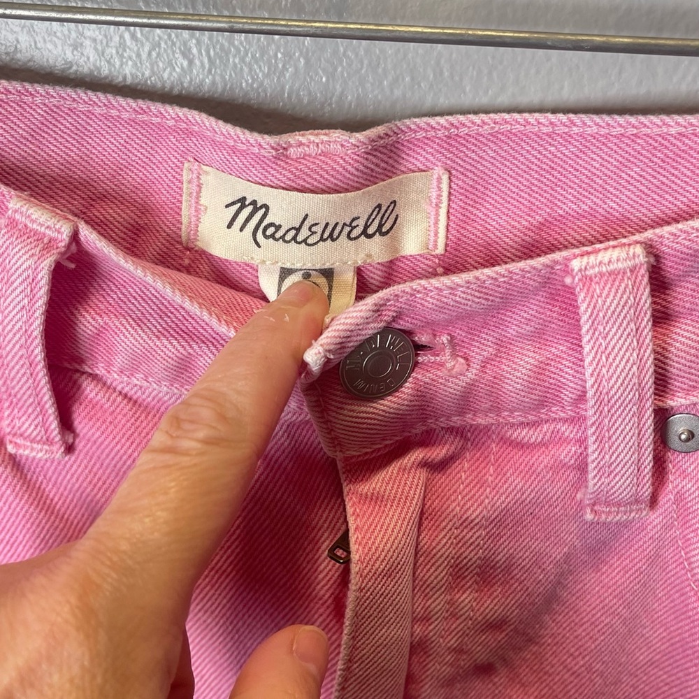 Madewell Baggy Straight Jeans Garment Dyed Edition Retro Pink Size 26 - Picture 3 of 6